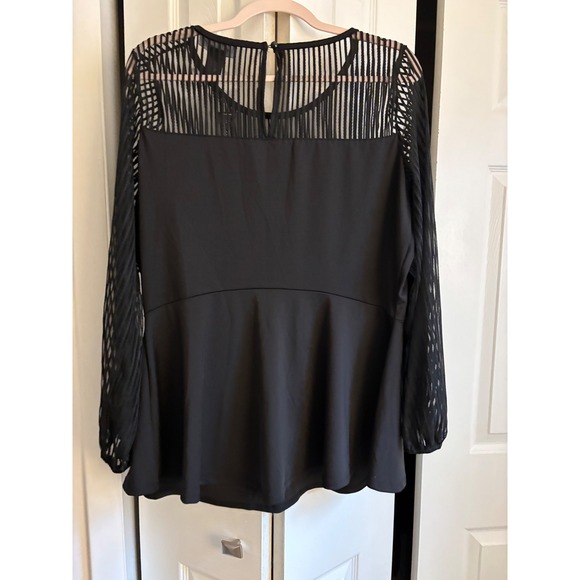 Ashley Stewart Black Puff-Sleeve Peplum Blouse – Size 18/20 – NWT MSRP $40 - Picture 5 of 6